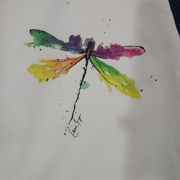 White Pants with Colorful Dragonfly Design Xxl - Picture 2 of 10